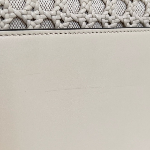 NWOT Tory Burch Miller Basketweave Small Flap Shoulder Bag Brie Ivory Leather - Picture 9 of 16